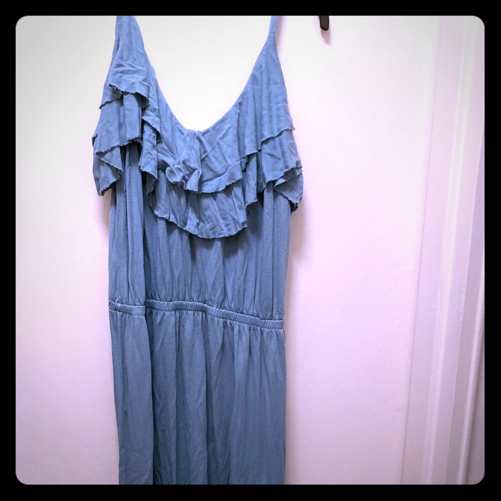 Forever 21+ blue ruffle maxi dress